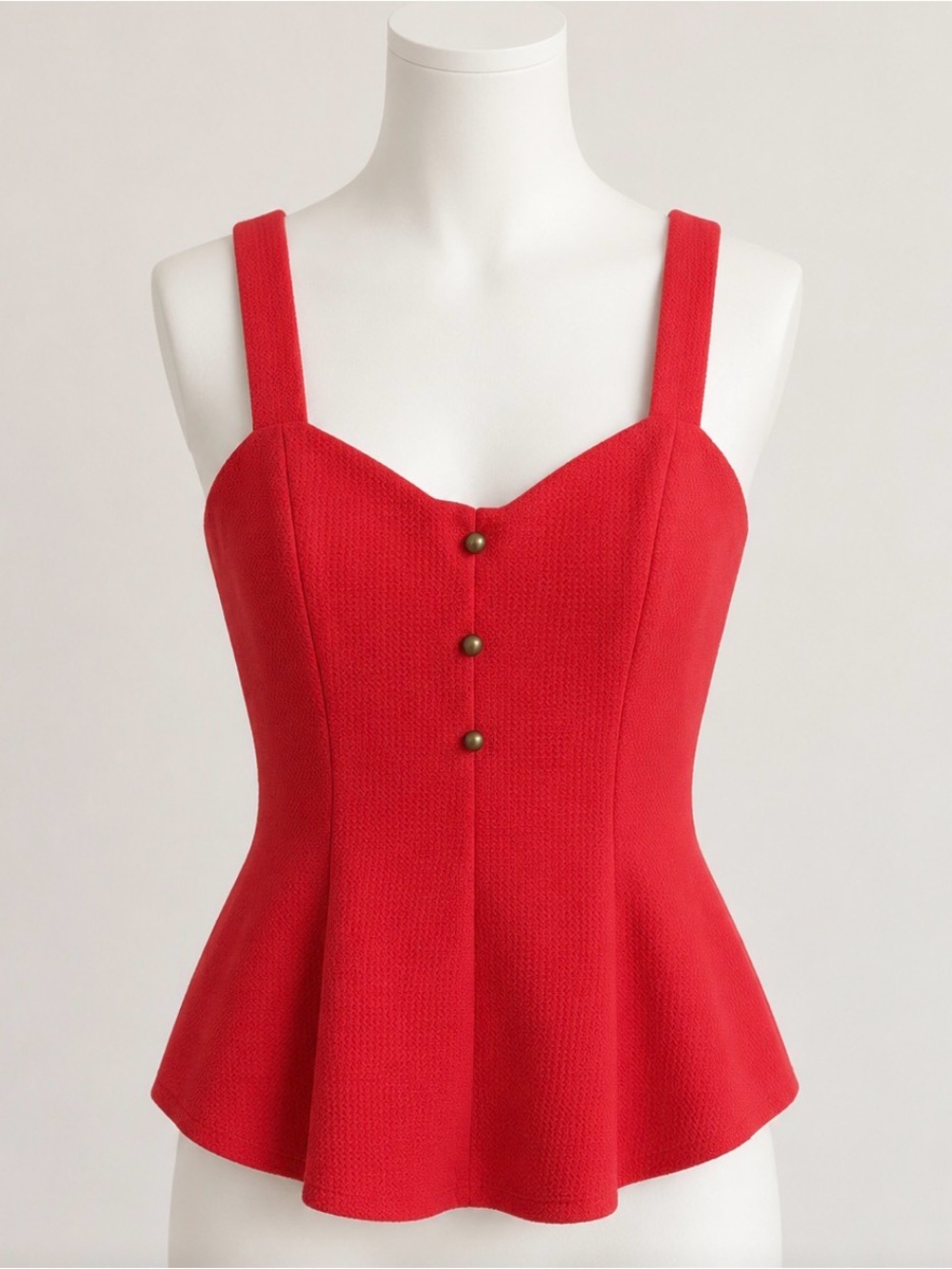 Fashion Magazine Coral Peplum Top w/back bow